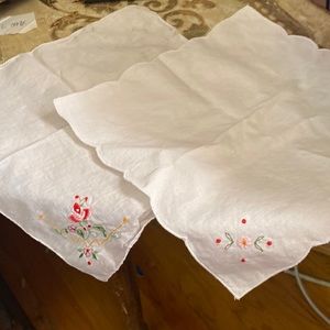 Two vintage cotton hankies.